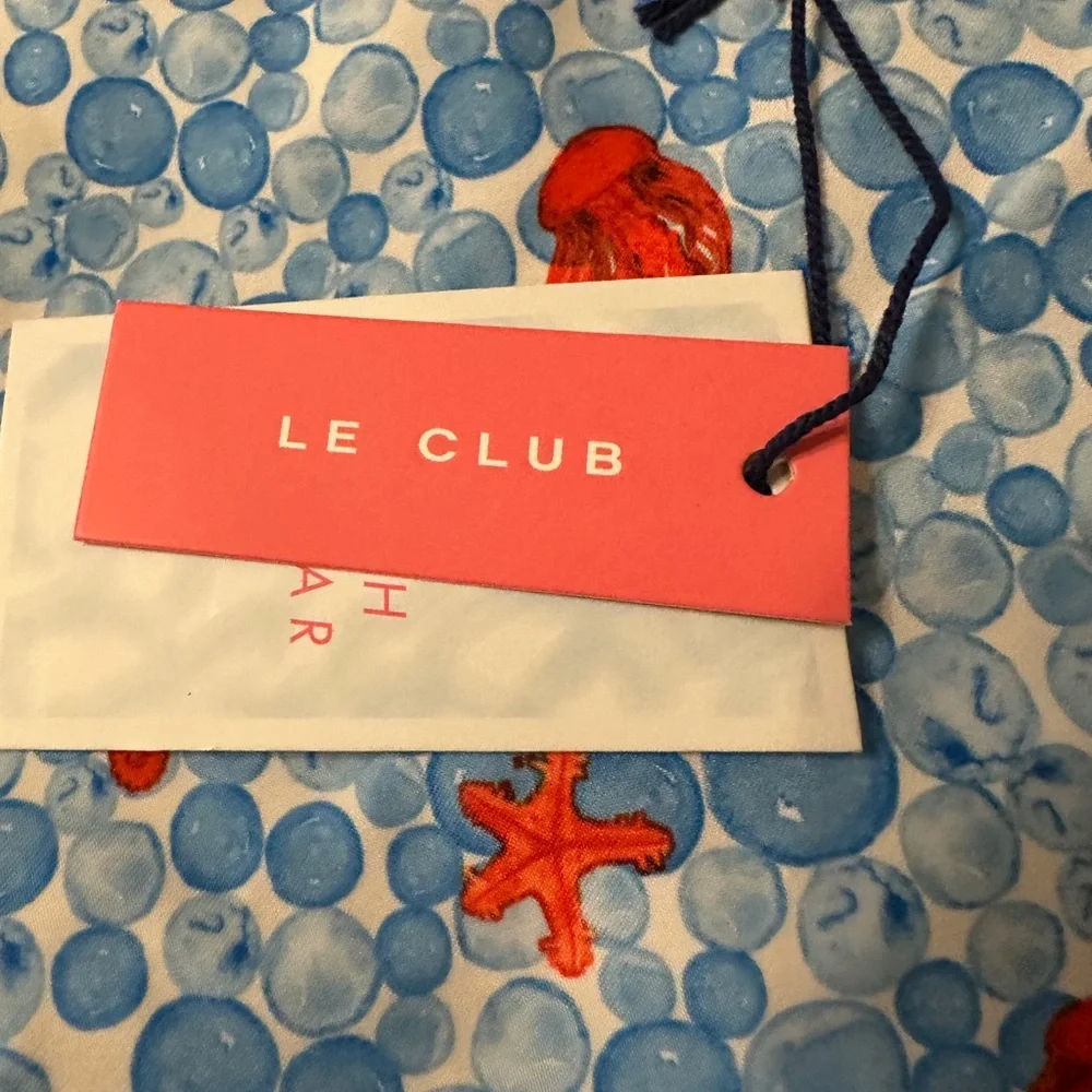 Le Club Sile Bay Blue and Red Patterned Men's Swim Trunks - NWT - Size XXL